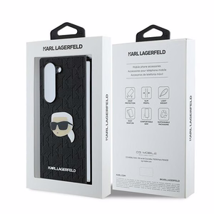 Karl Lagerfeld Saffiano Monogram Head Pin Suojakuori Samsung Galaxy Z Fold 6:lle - Musta