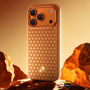 Benks Magnetic Armor Pro Armor Grid Kevlar metallikehyksinen suojakuori 600D (C.K.FL.AP.GD.F069) Iphone 17 Pro -puhelimelle, oranssi