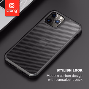 Crong Hybrid Carbon suojakuori laitteelle iPhone 12 Pro Max, musta