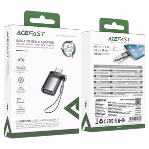 Acefast J7 USB-A - USB-C sovitin - harmaa