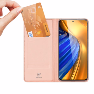 Dux Ducis Skin Pro Holster Cover Flip Cover Xiaomi Poco F4 5G vaaleanpunainen