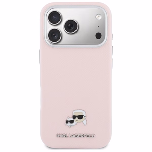 Karl Lagerfeld MagSafe -suojakuori iPhone 17 Pro Max 6,9" PU K&C Head Pin vaaleanpunainen