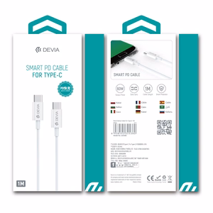 Devia kaapeli Smart EC042 PD USB-C - USB-C 60W 3A valkoinen