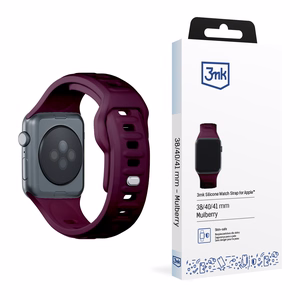 3mk-silikoniranneke Apple Watchille, 38/40/41/42 mm, Mulberry, pieni koko