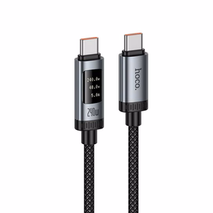 Kaapeli USB-A USB-C Hoco PD 6A 240W 1,2 m U148 digitaalinäytöllä musta