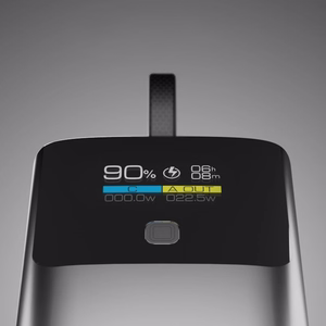 SBS 10000mAh PD 20W Powerbank LCD-näytöllä ja sisäänrakennetulla USB-C-kaapelilla - harmaa