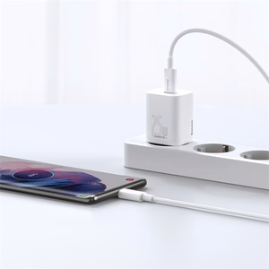 Charger Baseus Super Si 25W USB-C + USB-C to USB-C cable 1.0m white TZCCSUP-L02