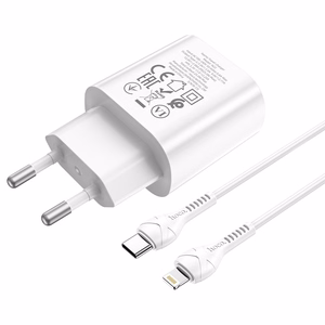 Charger Hoco N22 25W USB-C + USB-C to Lightning cable 1.0m white