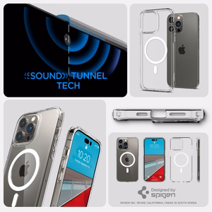 Spigen Ultra Hybrid Mag -kotelo MagSafella iPhone 14 Pro:lle - Kirkas/valkoinen