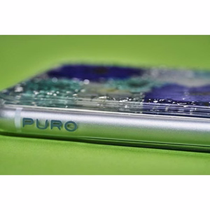 Puro Glam Hippie Chic case for iPhone XR, with real green flower petals