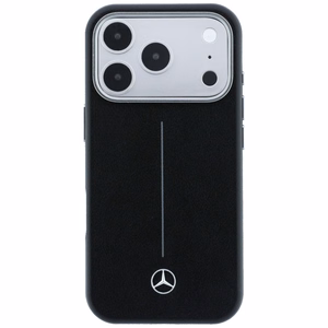 Mercedes nahka Iconic Line MagSafe suojakuori iPhone 17 Pro - musta
