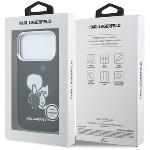Karl Lagerfeld Karl & Choupette Back Logo MagSafe -suojakuori iPhone 17 Pro Max:lle musta