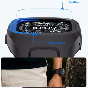 Spigen Liquid Air Pro -suojakuori rannekkeella ja 9H-panssarilasi Apple Watch Ultra 49 mm -mallille, mustat