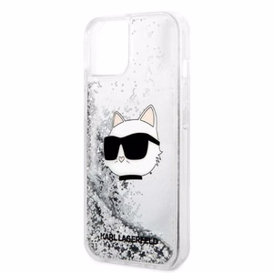 Karl Lagerfeld KLHCP14MLNHCCS iPhone 14 Plus 6.7" hopeinen/hopeinen kovakuori Glitter Choupette Head