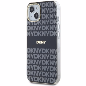DKNY IML Mono ja Raita MagSafe Suojakuori iPhone 15/14/13:lle - musta
