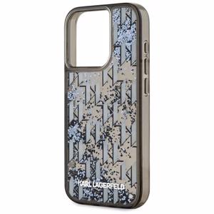 Karl Lagerfeld Liquide Glitter Monogram Gradient Suojakuori iPhone 15 Pro Max:lle - musta
