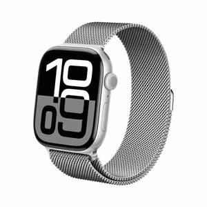 Crong Milano Steel ruostumattomasta teräksestä valmistettu ranneke Apple Watch 38 / 40 / 41 / 42 mm -kellolle, hopeanvärinen