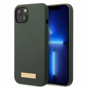 Guess GUHMP13MSBPLA iPhone 13 6.1" vihreä/khaki kova Suojakuori Silicone Logo Plate MagSafe