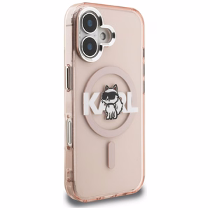 Karl Lagerfeld IML Choupette Sketch Logo MagSafe Suojakuori iPhone 16 - vaaleanpunainen