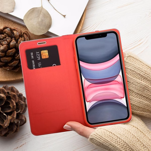 Läppäsuojakuori iPhone 17 PRO MAX:lle Luna Book Carbon punainen