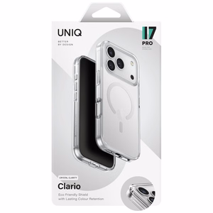 Uniq Clario Magclick lataussuojakuori iPhone 17 Pro:lle - läpinäkyvä