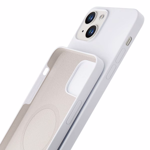 3mk Hardy Silicone MagCase Suojakuori iPhone 14 Plus:lle - valkoinen