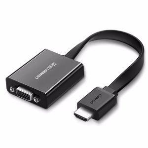 Ugreen 40248 HDMI - VGA adapter with micro USB / 3.5mm audio mini jack - black