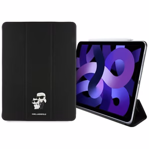 Karl Lagerfeld Saffiano Magneettinen Karl & Choupette iPad Air 13" 2024 Book Cover Suojakuori - Musta