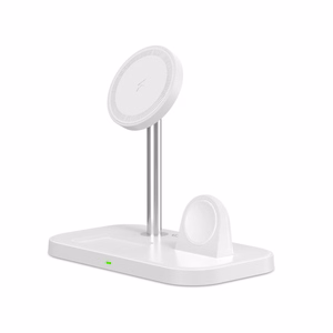 Tech-Protect QI15W-A22 MagSafe inductive charger with 3in1 MagSafe stand for smartphone / Apple Watch / AirPods - white