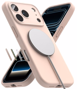 Ringke MagSafe -silikonisuojakuori laitteelle iPhone 18 Pro – vaaleanpunainen