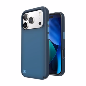 Speck Presidio Lux MagSafe suojakuori iPhone 17 Pro -laitteelle, Deep Sea Fade / Black / Spell Blue -värinen