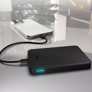 SBS Mag Power Qi2 5000 mAh Powerbank yhteensopiva MagSafen kanssa - musta