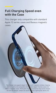 Baseus Induction Charger LIGHT Magnetic Iphone 12 with Type C cable (WXQJ-02) White