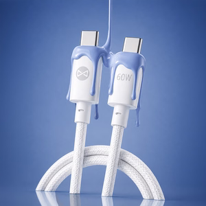 Forever Vibe kaapeli USB-C - USB-C 1,0 m 60W taivaansininen