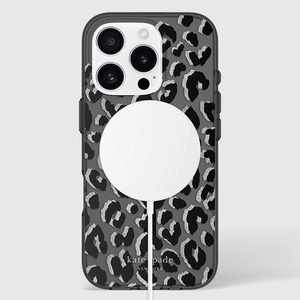 MagSafe-yhteensopiva Kate Spade New York Black City Leopard -suojakuori Apple iPhone 16 Prolle