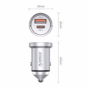 Orico MiniRing Pro 45W USB-A + USB-C autolaturi - hopeinen