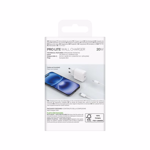Puro Prolite 20W USB-C seinälaturi - valkoinen