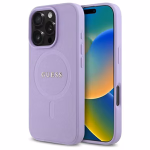 Guess Suojakuori iPhone 16 Pro Max 6,9 GUHMP16XPSAHMCU Saffiano violetti MagSafe