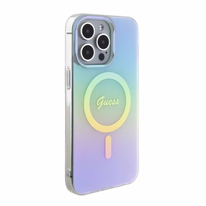 Guess GUHMP15XHITSQ iPhone 15 Pro Max turkoosi/turkoosi kovakuori IML Iridescent MagSafe