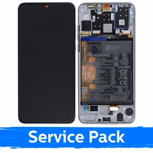 LCD-naytto yhteensopiva Huawei P30 Lite kehyksella / Pearl White / (Service Pack)