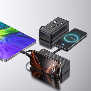 Dudao K11 Max 30000mAh Powerbank sisäänrakennetuilla kaapeleilla - musta