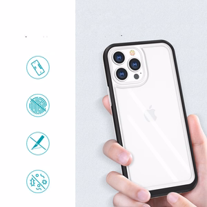 Kirkas 3in1 tapauksessa iPhone 13 Pro Max tapauksessa geeli kansi kehys musta