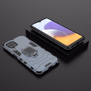 Ring Armor Case Kickstand Kova Rugged Cover Samsung Galaxy A22 4G sininen sininen