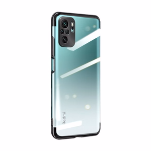 Kirkas väri Asia Gel TPU Galvanointi kehys Cover Xiaomi Redmi Note 10 5G / Poco M3 Pro musta