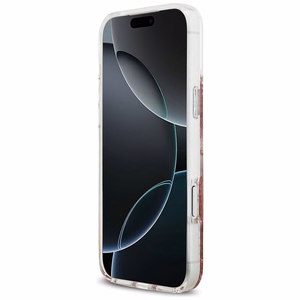 GUESS Suojakuori iPhone 17 Pro Max:lle MagSafe-yhteensopiva GUHMP17XRGRGEP (Resin Bottom Glitter) vaaleanpunainen