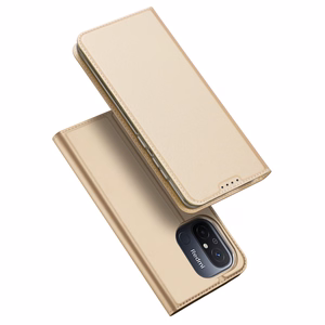 Dux Ducis Skin Pro -suojakuori Xiaomi Redmi 11A / Poco C55 / Redmi 12C:lle läppäkorttijalustalla kultainen