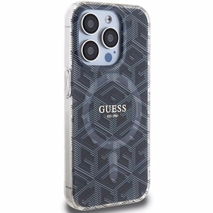 Guess IML GCube MagSafe Suojakuori iPhone 15 Pro Max:lle - musta