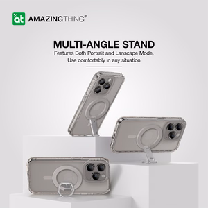 Amazing Thing Titan Pro Mag Ring Grip Suojakuori 10FT IP156.1PTRGY iPhone 15 Pro:lle titaani