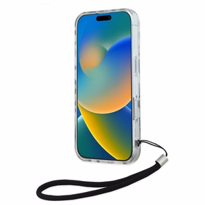 Karl Lagerfeld IML Zebra Pattern ja Cord iPhone 16 Suojakuori - Musta