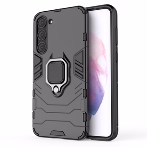Ring Armor Suojakuori Samsung Galaxy S23+:lle panssaroitu magneettinen sormusjalusta musta